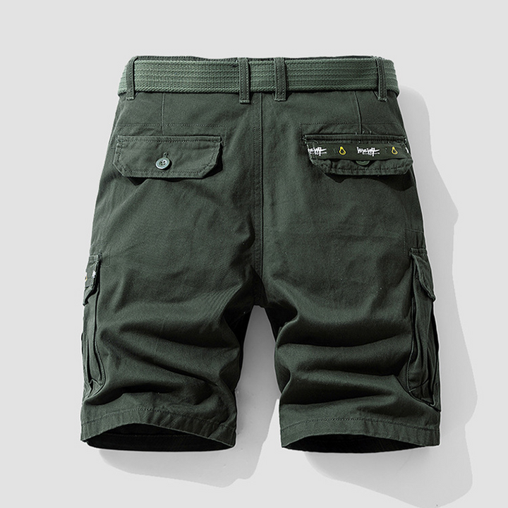 Men's Cotton Canvas Cargo Shorts – Relaxed Belted Fit – view 4