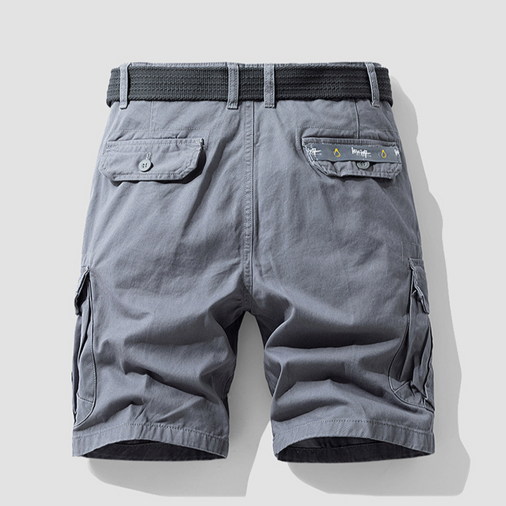 Men's Cotton Canvas Cargo Shorts – Relaxed Belted Fit – view 8