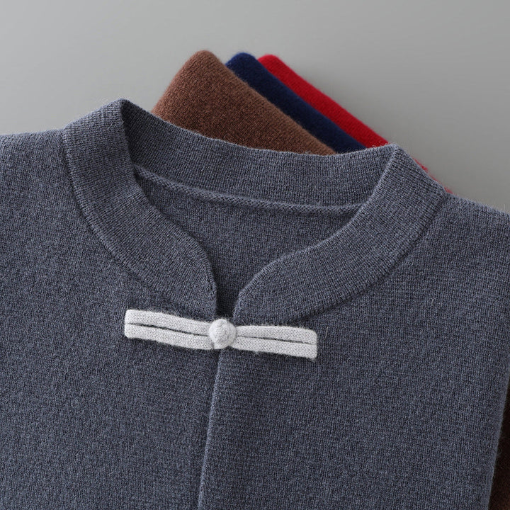 Men's Cashmere Cardigan - Stand Collar Knit Jumper Layer – view 5
