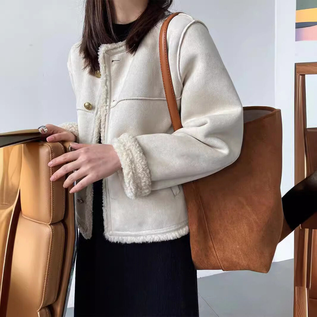 Women's Sherpa-Lined Cotton Blend Coat – Warm Winter Layering – view 3