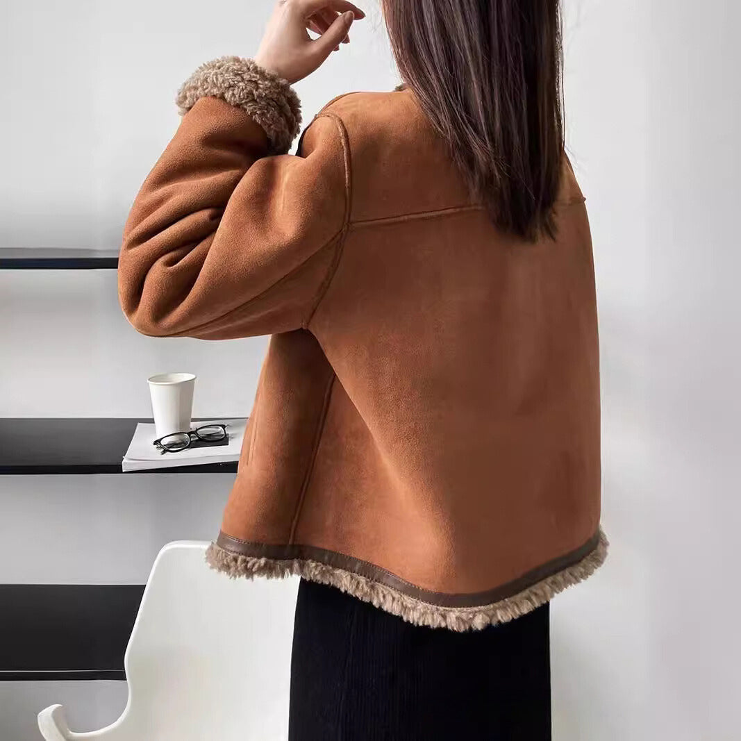 Women's Sherpa-Lined Cotton Blend Coat – Warm Winter Layering – view 4