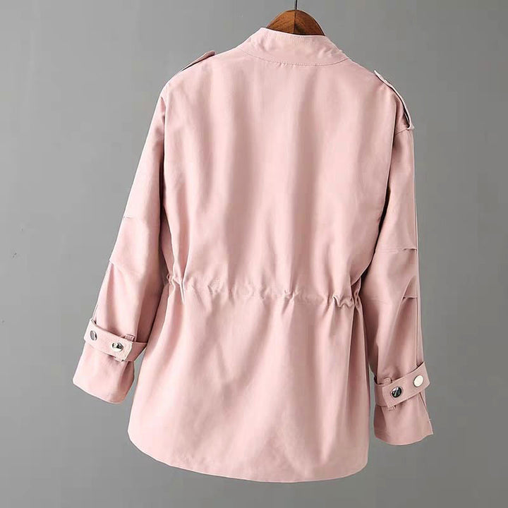Women's Water-Resistant Utility Jacket – Cinched Waist Design