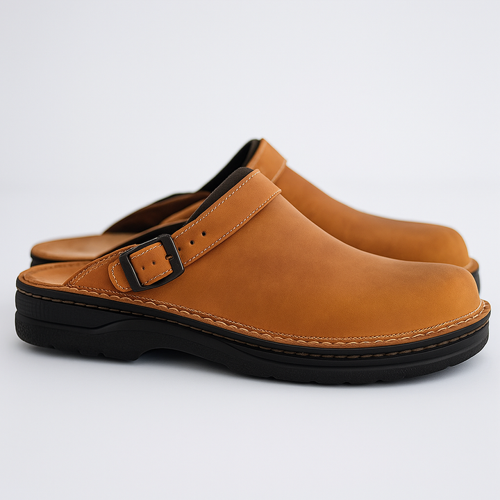 Men's Leather Clogs – Full-Grain Adjustable Slip-On Mules – view 5