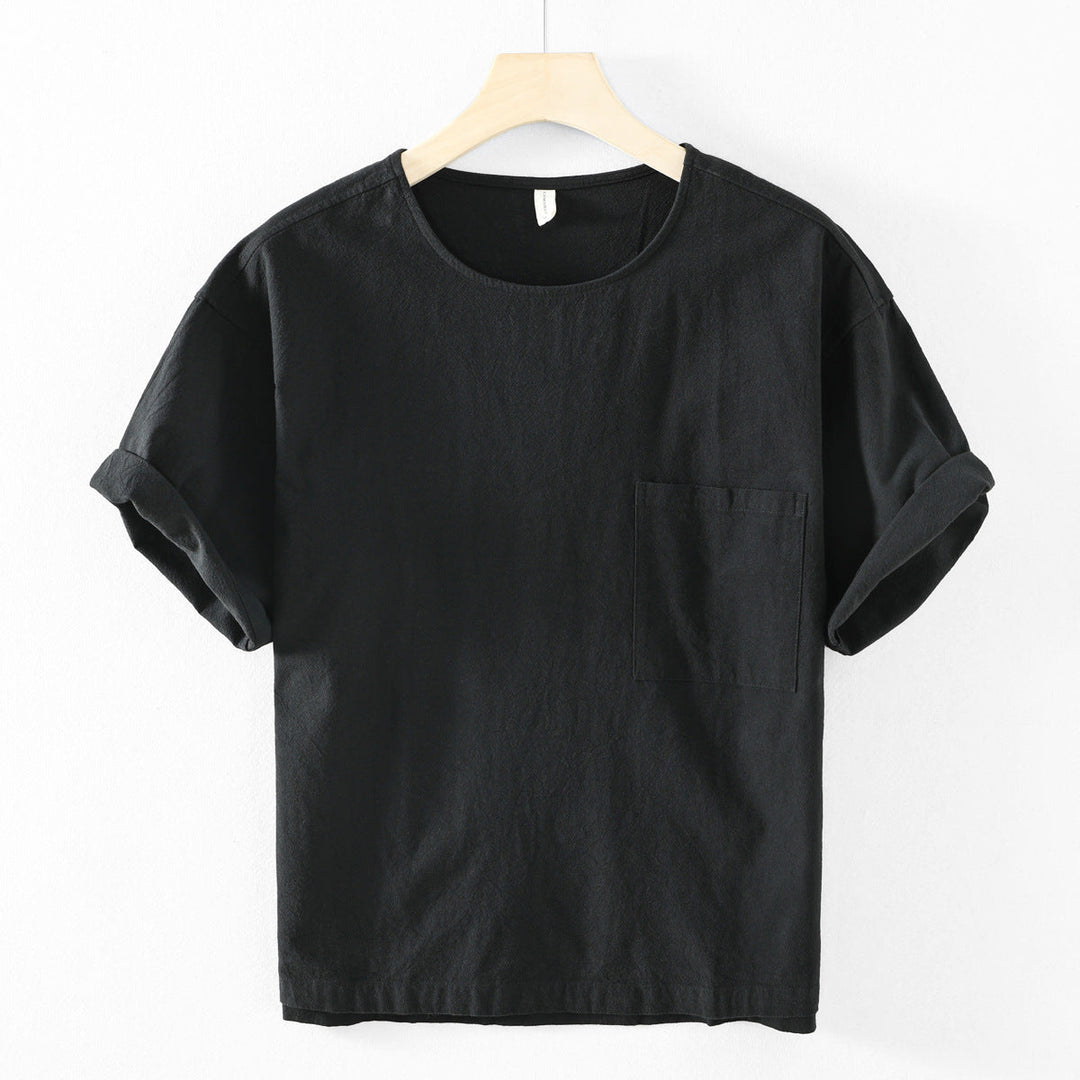 Men's Bordeaux Cotton T-Shirt – Relaxed Fit Everyday Essential – Dark Grey