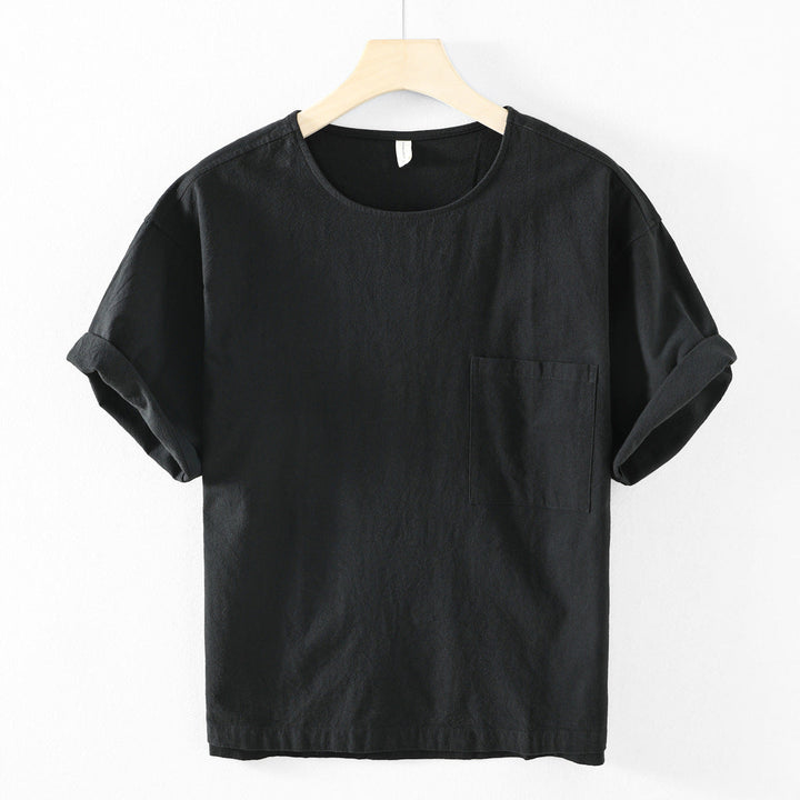 Men's Bordeaux Cotton T-Shirt – Relaxed Fit Everyday Essential – Dark Grey