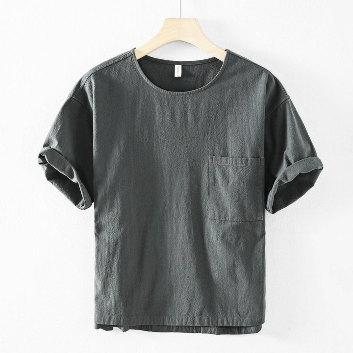 Men's Bordeaux Cotton T-Shirt – Relaxed Fit Everyday Essential – Black