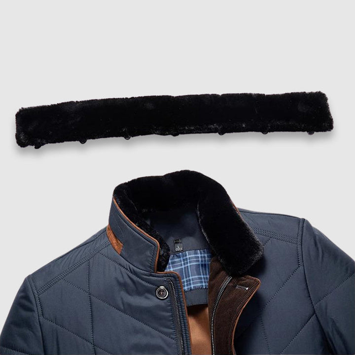 Men's Cotton Blend Casual Jacket – Fur-Lined Collar Winter Warmth – view 9