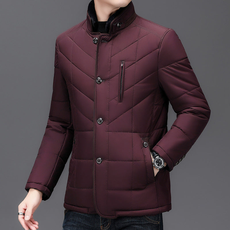 Men's Cotton Blend Casual Jacket – Fur-Lined Collar Winter Warmth – view 7