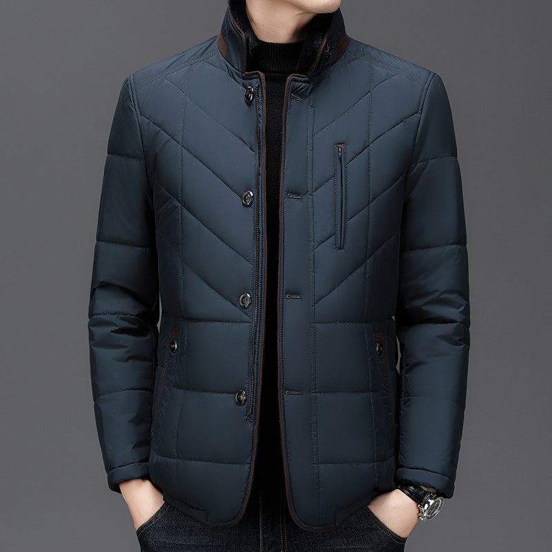 Men's Cotton Blend Casual Jacket – Fur-Lined Collar Winter Warmth – view 6