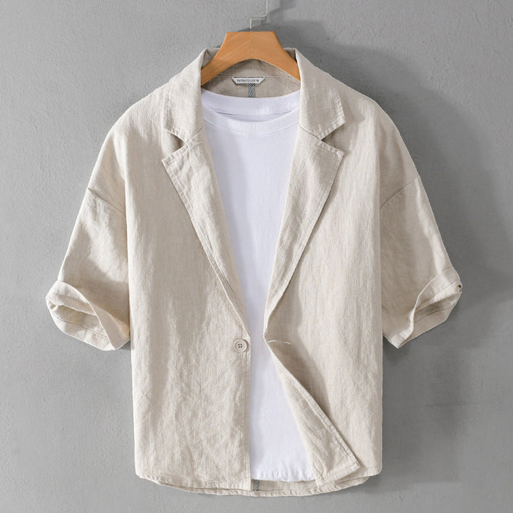 Men's Linen Blend Summer Blazer – Relaxed Tailored Jacket
