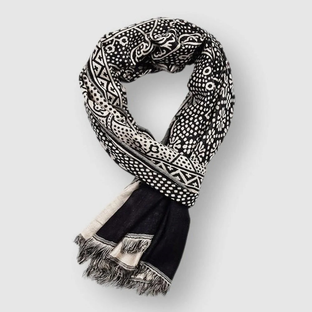 Bellevue Woven Cotton Scarf – Soft Artisan Layering Piece – Blue