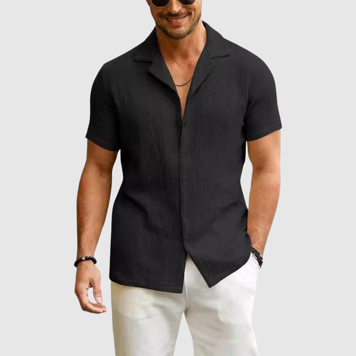 Men's Naples Bay Relaxed Summer Shirt – Soft Beach Holiday Wear – Black