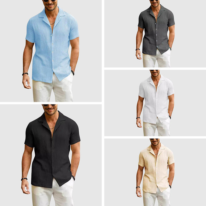 Men's Naples Bay Relaxed Summer Shirt – Soft Beach Holiday Wear – All 5 Colours (Bundle)