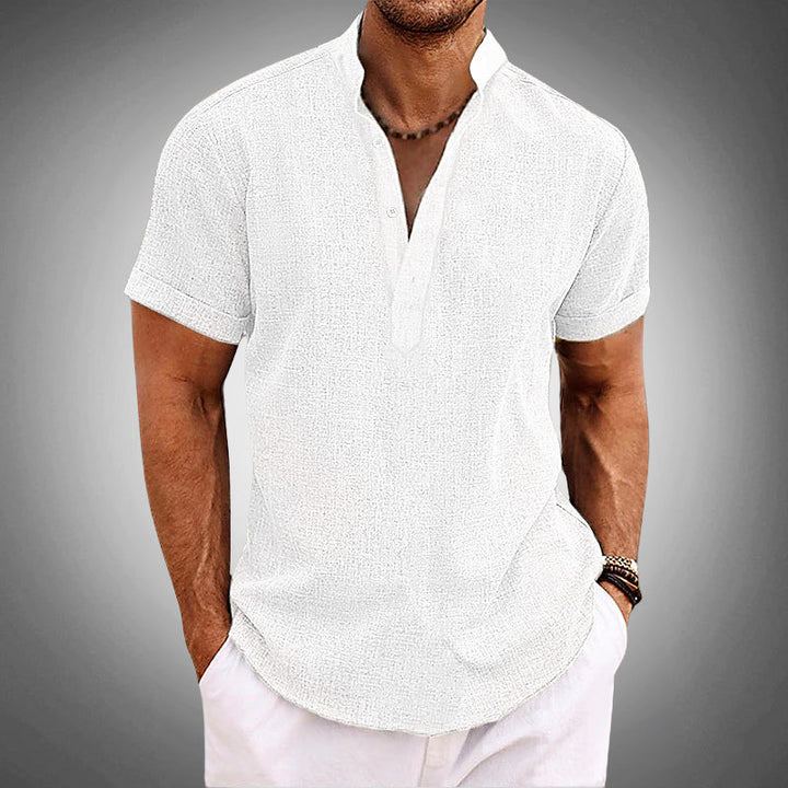 Men's Lightweight Tropical Print Shirt – Summer Holiday Wear – White
