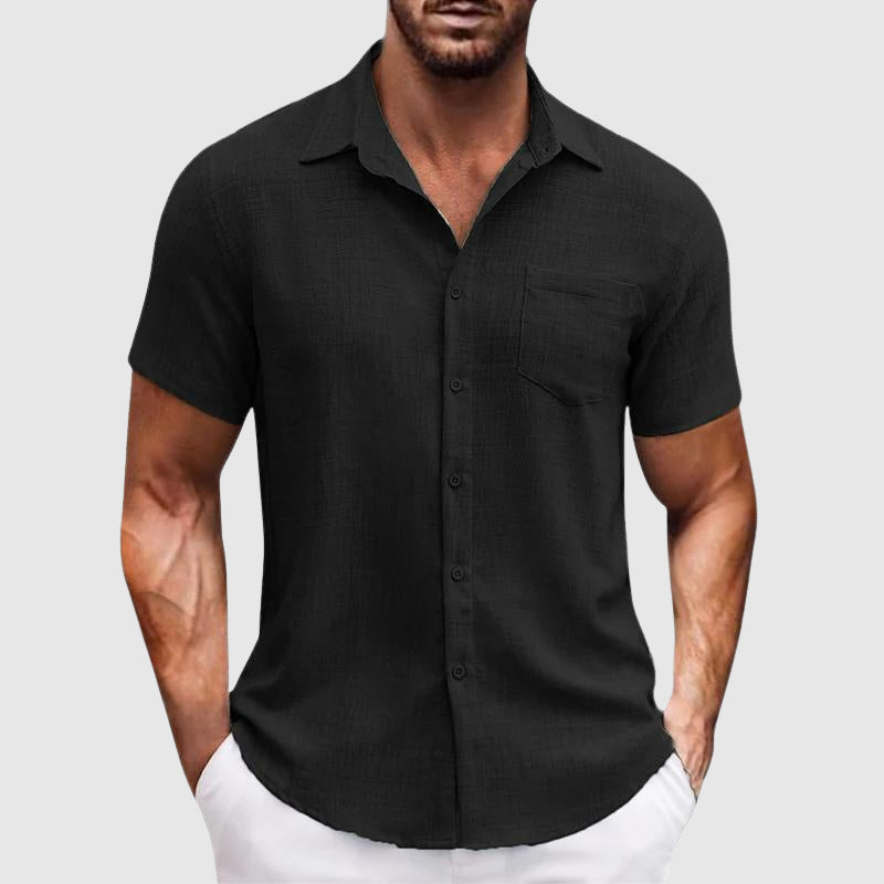 Men's Lightweight Casual Shirt – Horizon Bay Breathable Comfort – Black