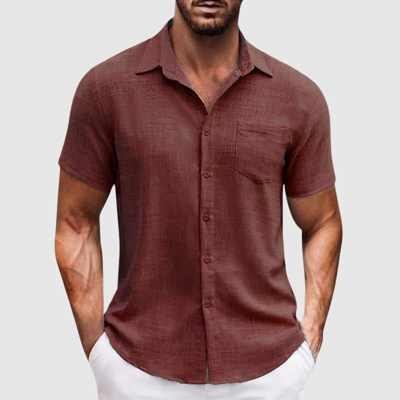 Men's Lightweight Casual Shirt – Horizon Bay Breathable Comfort – Red