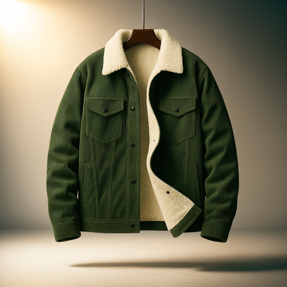 Men's Corduroy Jacket – Sherpa-Lined Warm Transitional Layer – view 5