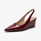 Women's Pointed-Toe Slingback Wedge Heels - Elegant Comfort