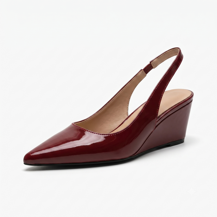 Women's Pointed-Toe Slingback Wedge Heels - Elegant Comfort