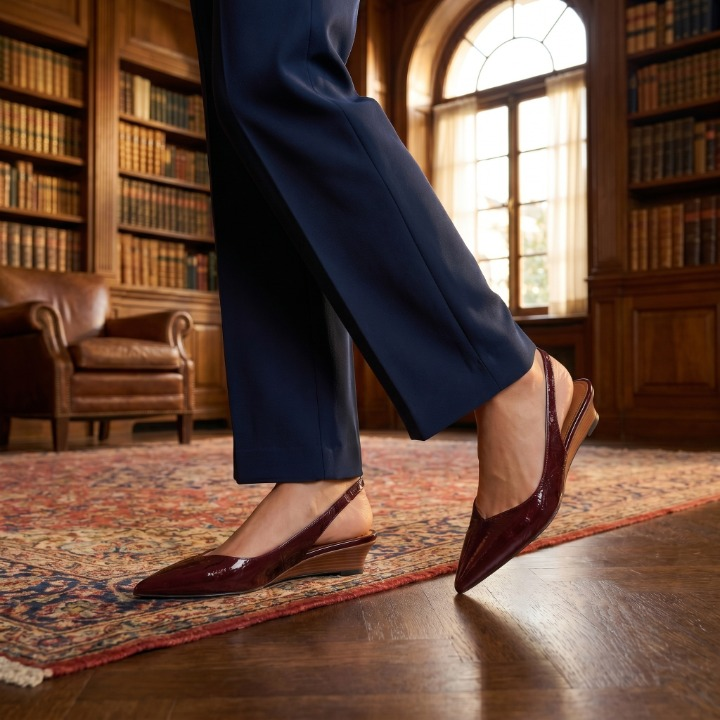 Women's Pointed Toe Slingback Heels - All-Day Comfort