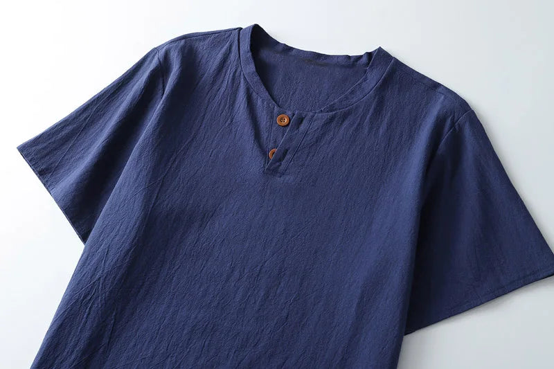Men's Japanese Linen Button-Down Shirt – Breathable Tailored Fit – view 5