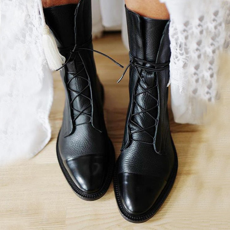 Women's Premium Leather Boots - Sophisticated and Comfortable