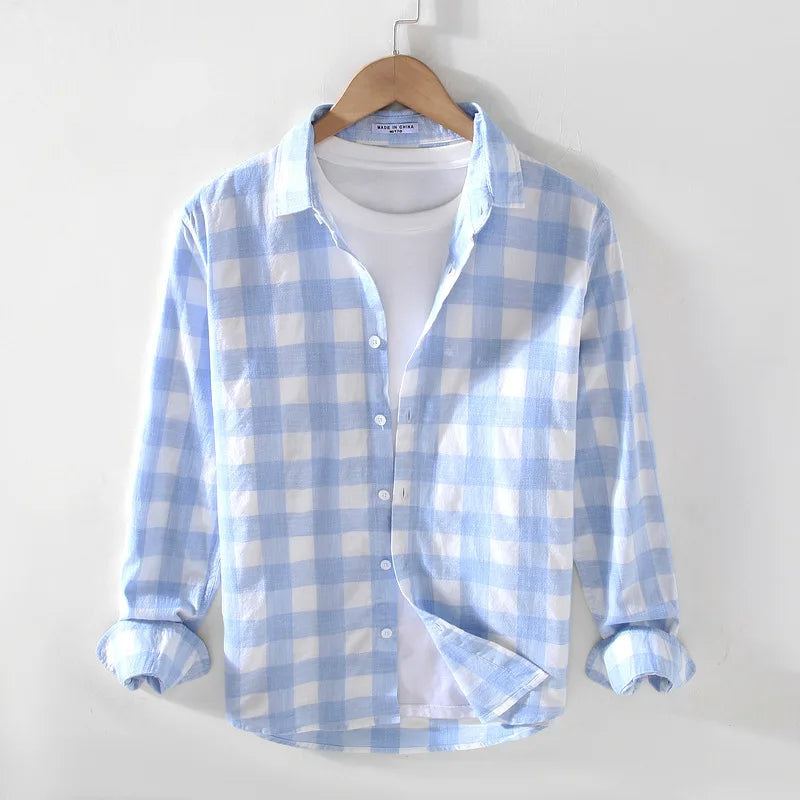 Men's Plaid Check Shirt – Relaxed Fit Everyday Casual Style