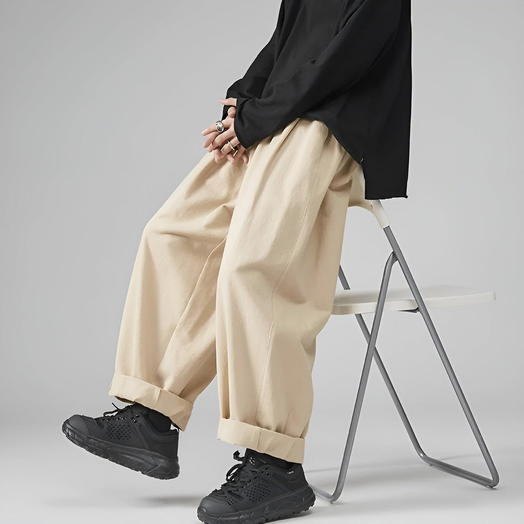 Men's Cotton Sarouel Trousers – Relaxed Pleated Harem Style – view 2