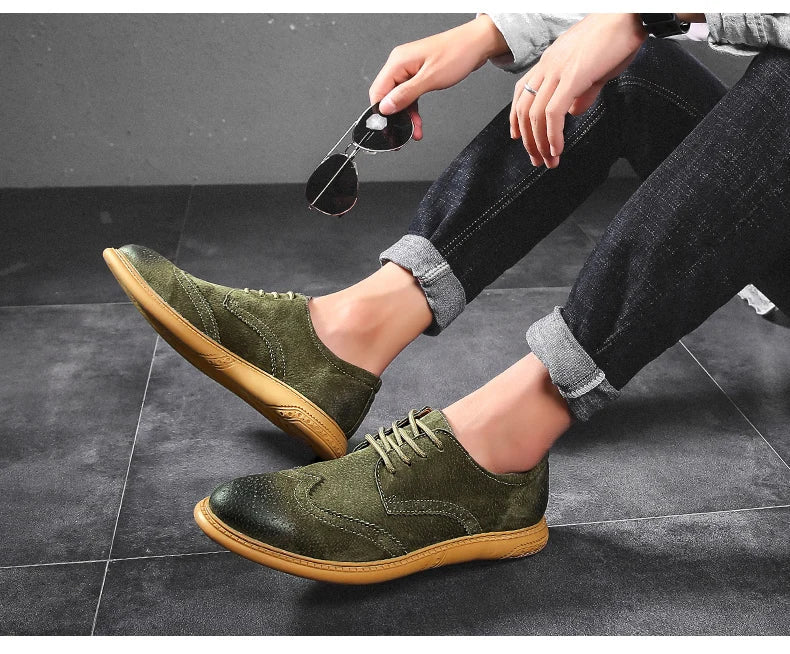 Men's Suede Wingtip Brogues – Smart-Casual Dress Shoes – view 3