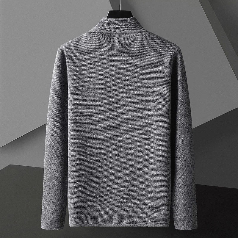 Men's Knit Mandarin Collar Cardigan – Smart Layering Knitwear – view 6