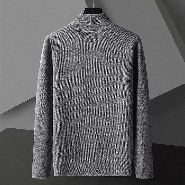 Men's Knit Mandarin Collar Cardigan – Smart Layering Knitwear – view 6
