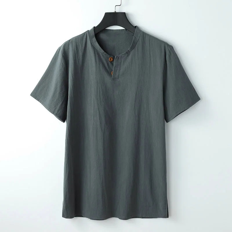 Men's Japanese Linen Button-Down Shirt – Breathable Tailored Fit – view 8
