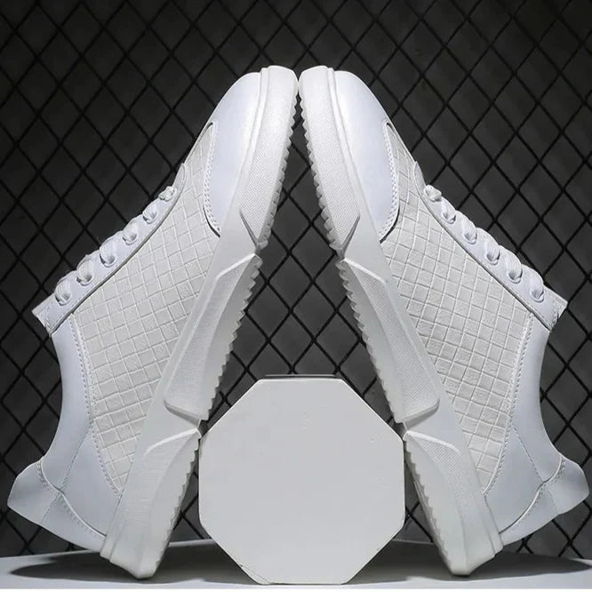 Men's Leather Woven Trainers – Low-Top Everyday Comfort – view 11