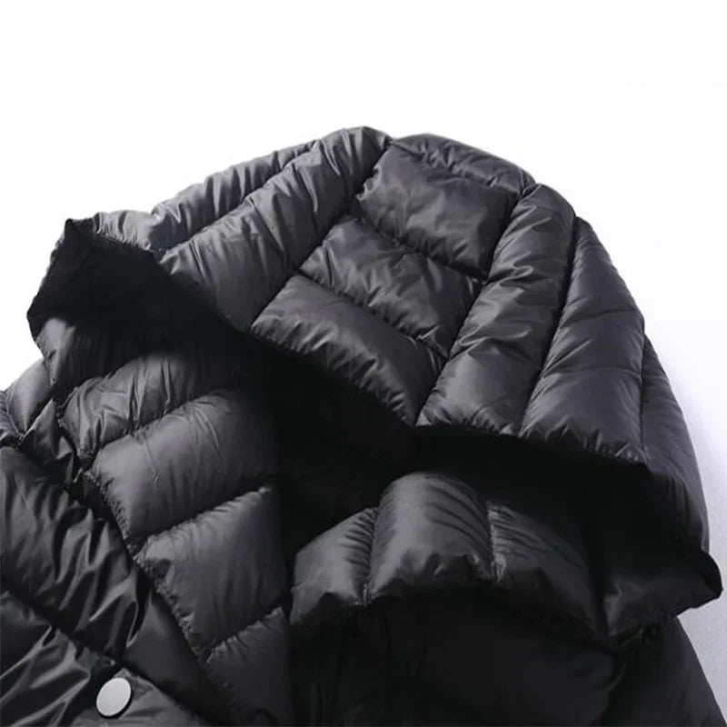 Women's Down Quilted Trench Coat – Belted Mid-Calf Warmth – view 8