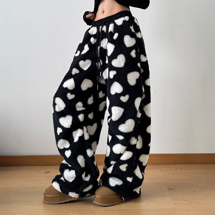 Women's Teddy Fleece Heart Trousers – Cosy Lounge Bottoms – view 6