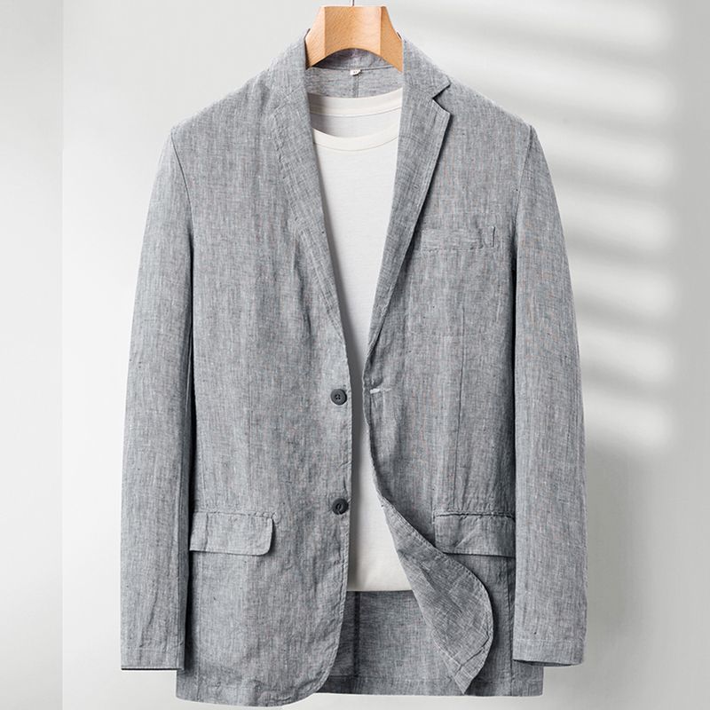 Men's Linen Blazer – Unstructured Two-Button Summer Sport Coat – view 3