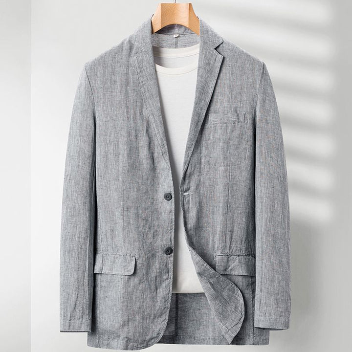 Men's Linen Blazer – Unstructured Two-Button Summer Sport Coat – view 3