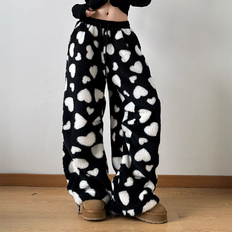 Women's Teddy Fleece Heart Trousers – Cosy Lounge Bottoms – view 4
