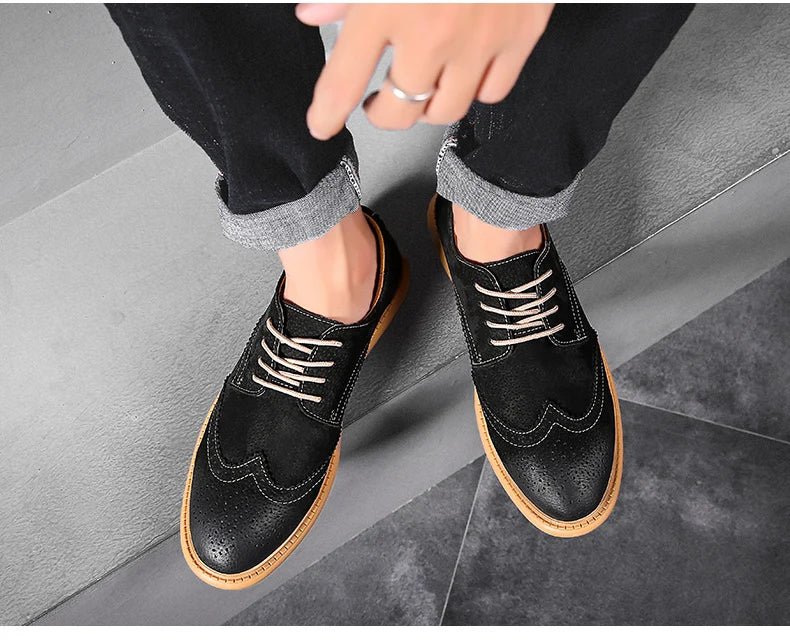 Men's Suede Wingtip Brogues – Smart-Casual Dress Shoes – view 9