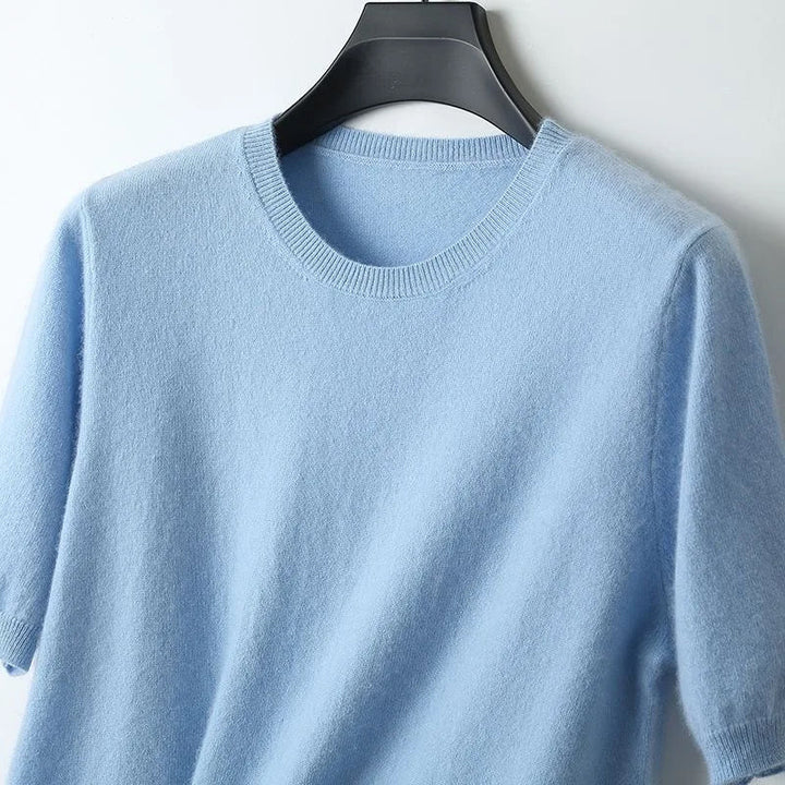 Men's Cashmere Crew Neck T-Shirt – Luxurious Everyday Tee – view 6