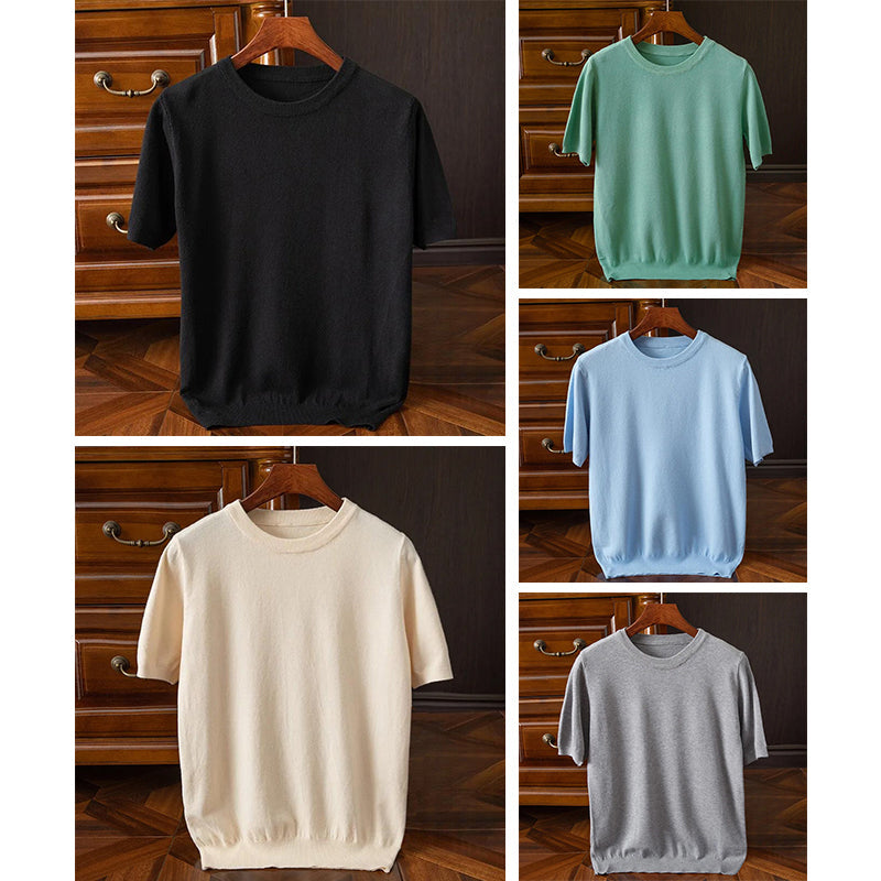 Men's Cashmere Crew Neck T-Shirt – Luxurious Everyday Tee – view 8