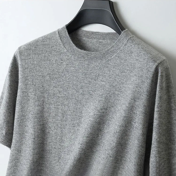 Men's Cashmere Crew Neck T-Shirt – Luxurious Everyday Tee – view 7