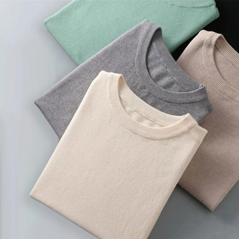 Men's Cashmere Crew Neck T-Shirt – Luxurious Everyday Tee – view 9