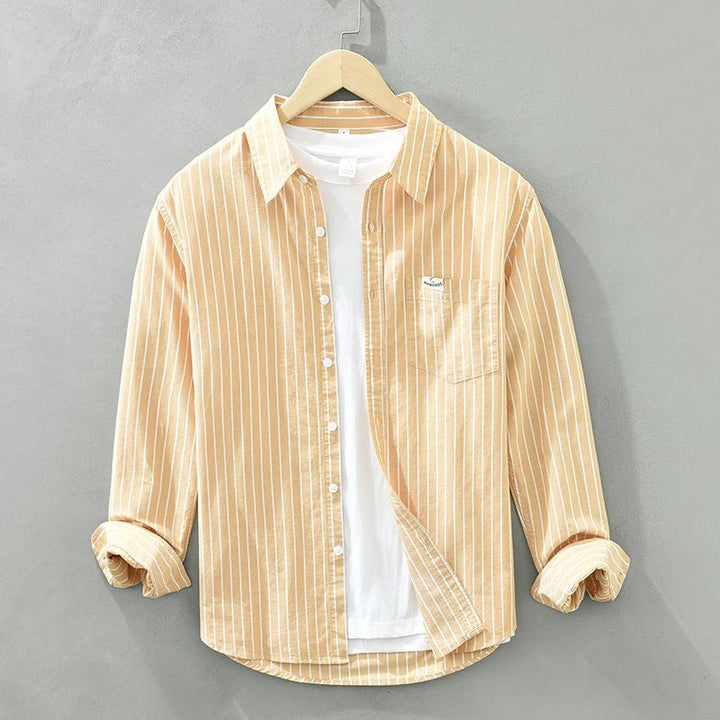 Men's Striped Linen Shirt – Breton Maritime Summer Style