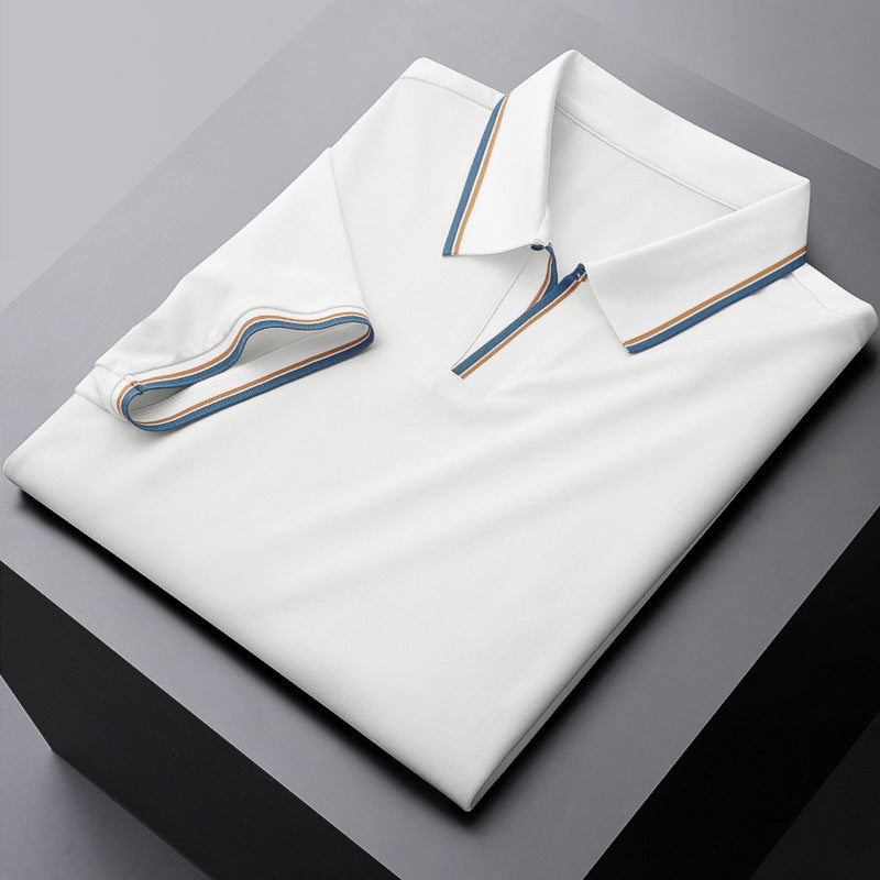 Men's Cotton Blend Polo Shirt – Contrast Collar Classic – view 4