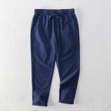 Emilio Men's Pinstripe Cotton Trousers – Relaxed Drawstring Fit
