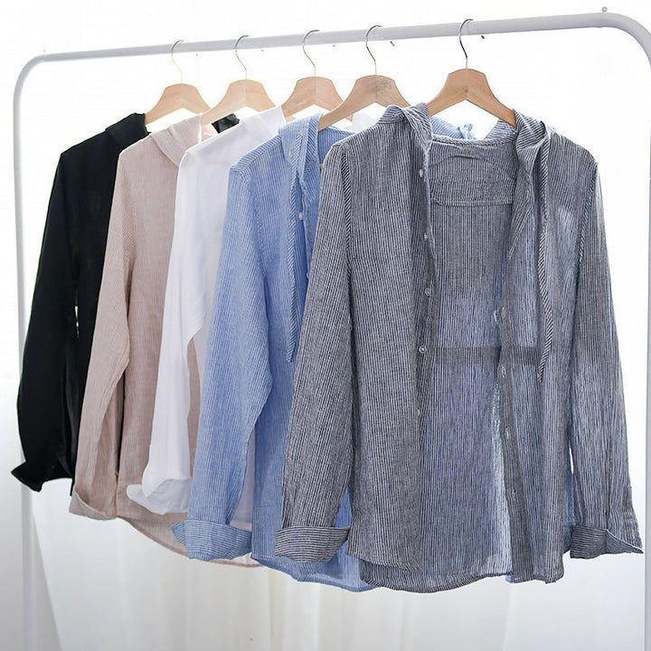 Unisex Hooded Linen Shirt – Breathable Button-Up for All Seasons – view 7