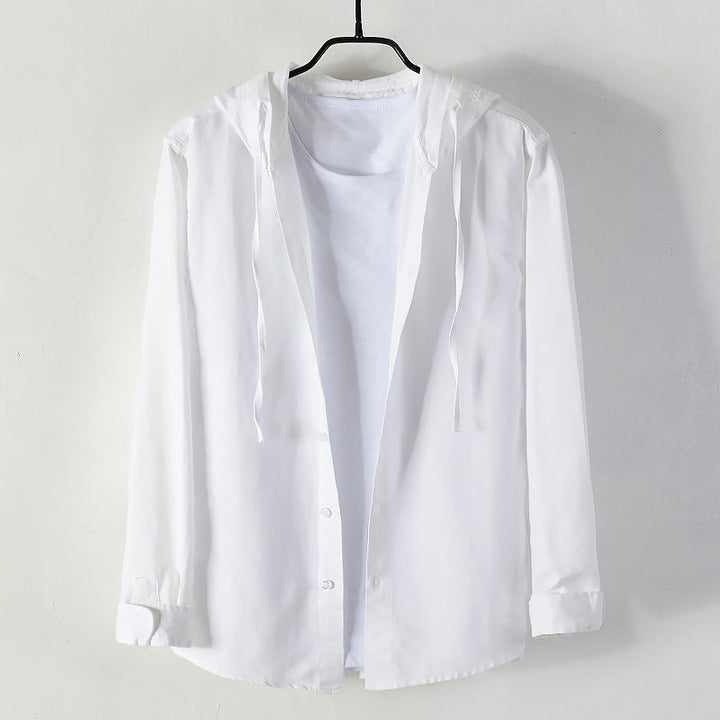 Unisex Hooded Linen Shirt – Breathable Button-Up for All Seasons – view 2
