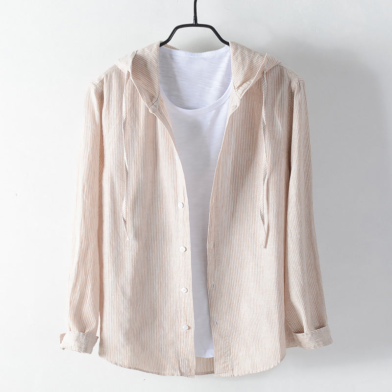 Unisex Hooded Linen Shirt – Breathable Button-Up for All Seasons – view 5