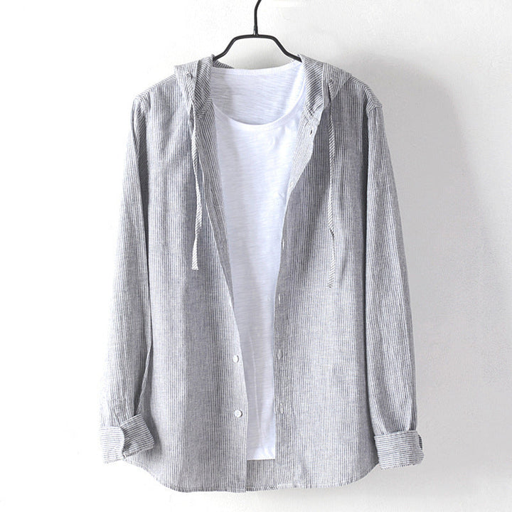 Unisex Hooded Linen Shirt – Breathable Button-Up for All Seasons – view 4